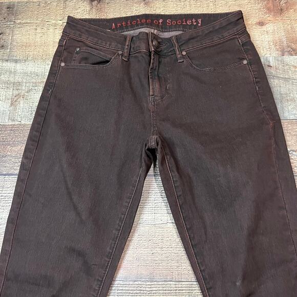 Articles of Society | Women's Chocolate Brown Denim Mya Skinny Jeans Sz 26 - Picture 2 of 5